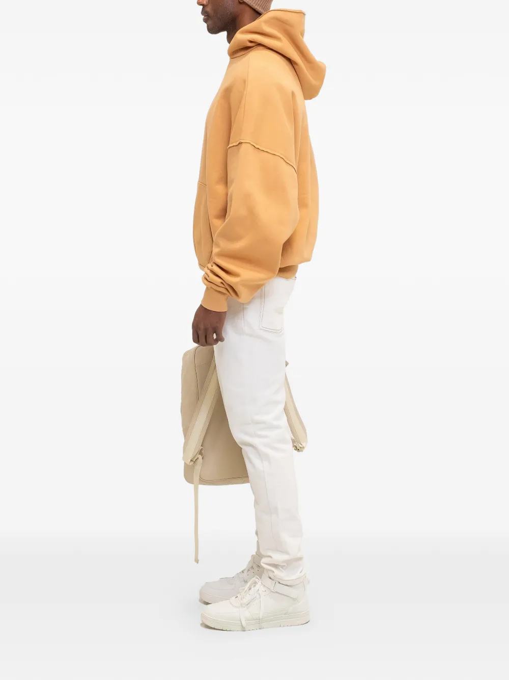PLACE OF ËLMS Hoodie met logodetail Beige