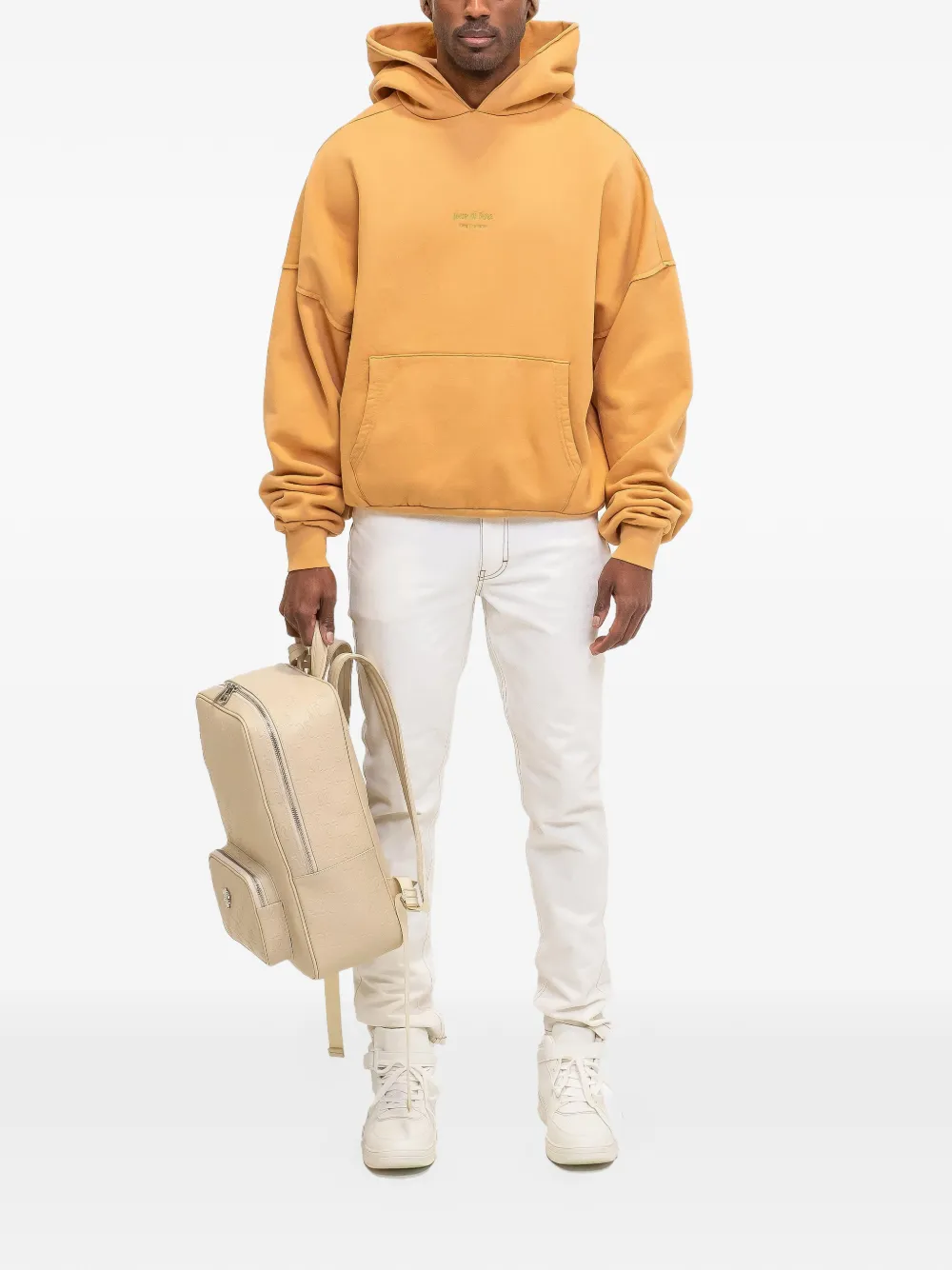PLACE OF ËLMS Hoodie met logodetail Beige
