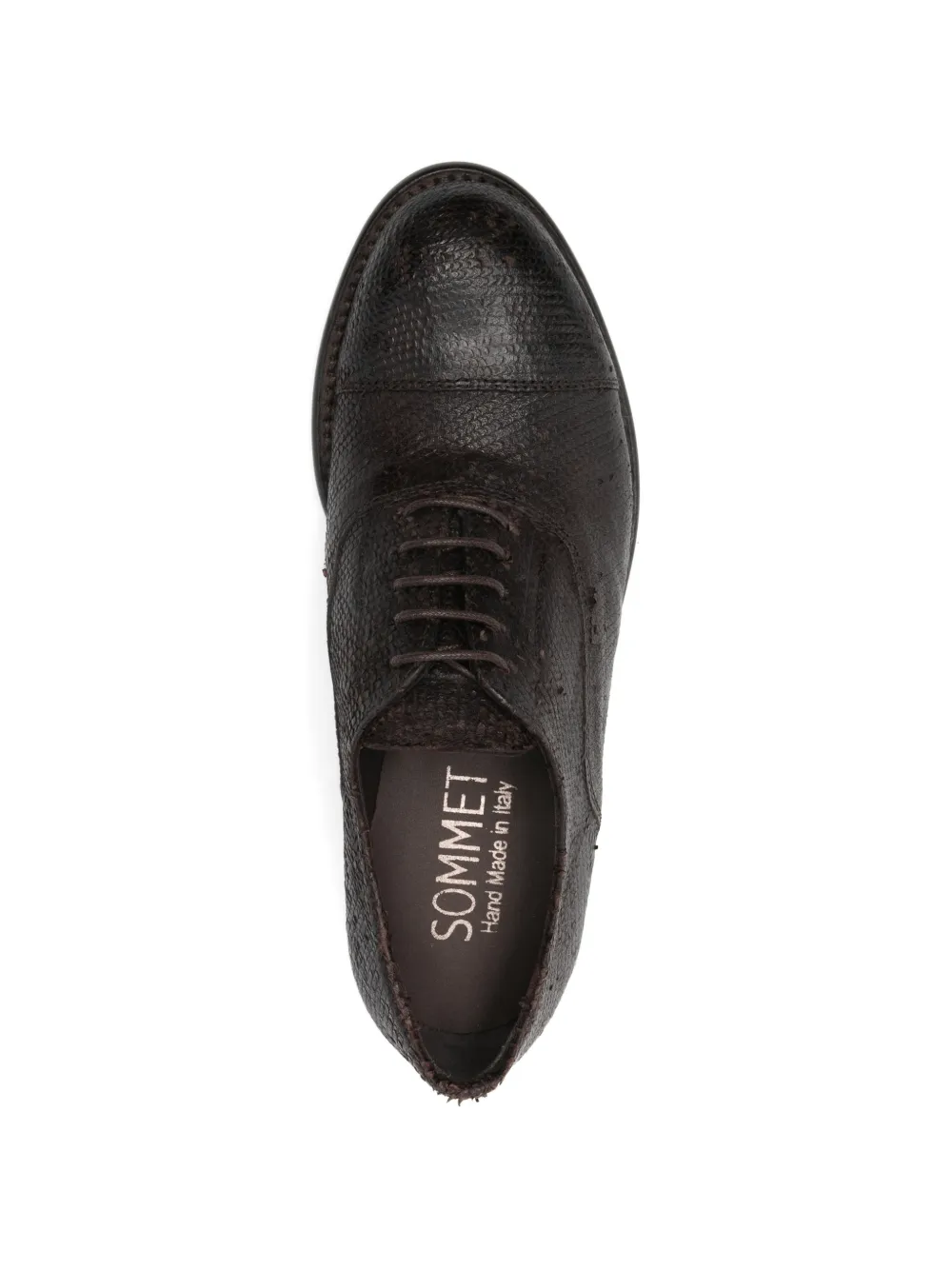 SOMMET Oxford veterschoenen met textuur Bruin