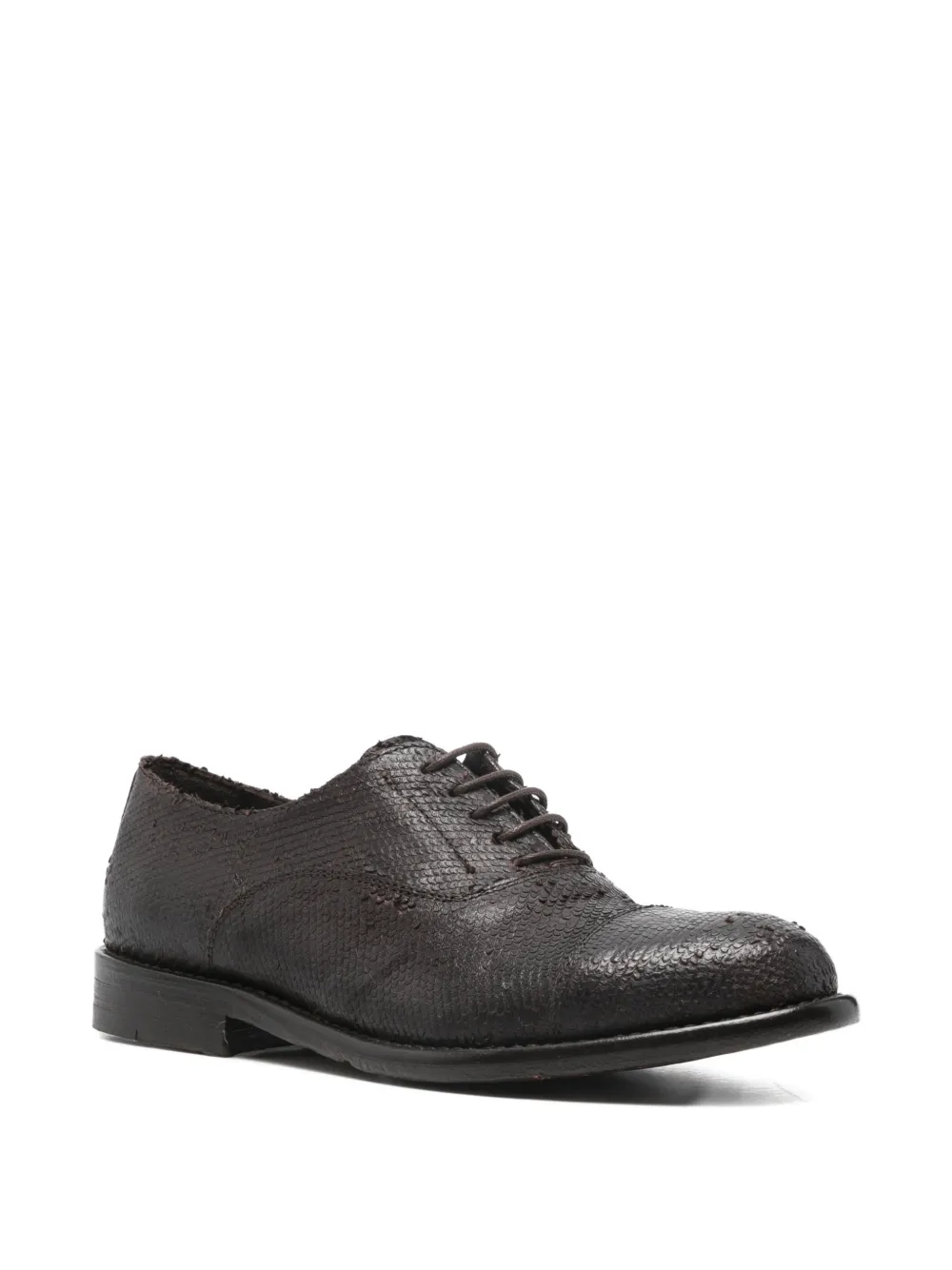 SOMMET Oxford veterschoenen met textuur Bruin