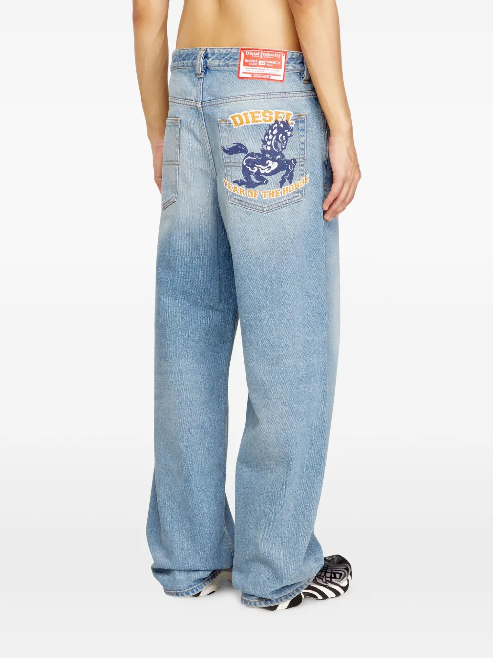 Diesel Year of the Horses 2001 D-Macro ruimvallende jeans Blauw