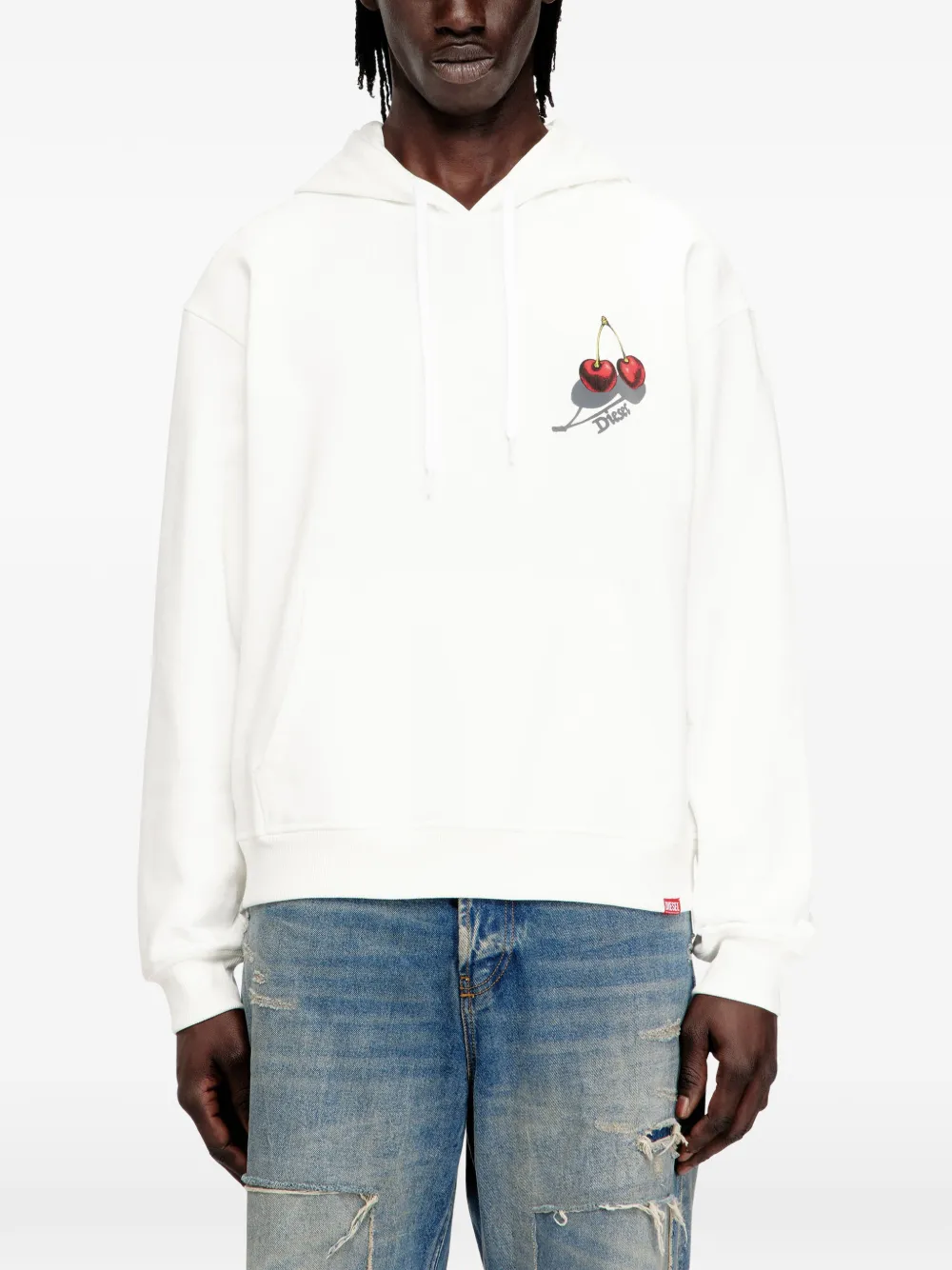  Diesel Cherry Graphic Sweatshirts - White 