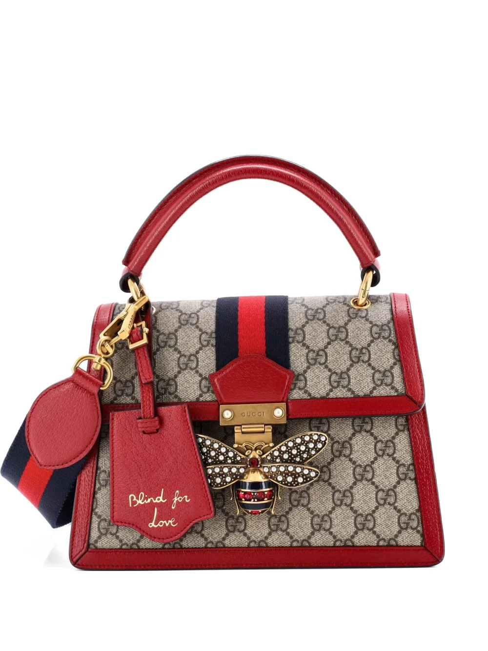 Gucci Pre-Owned Borsa a tracolla Queen Margaret piccola in tela cerata GG e pelle con manico - Marrone