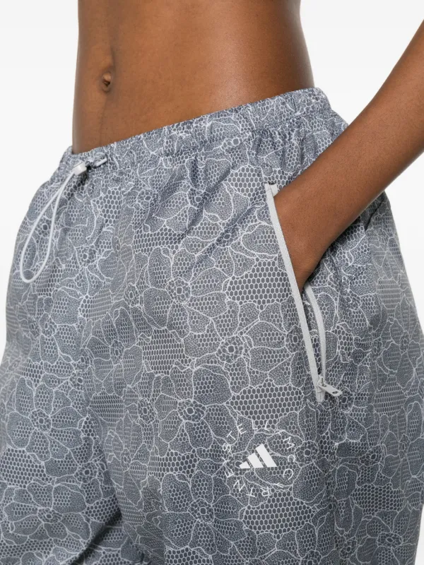 Adidas By Stella McCartney Floral Print Trousers | Grey | FARFETCH