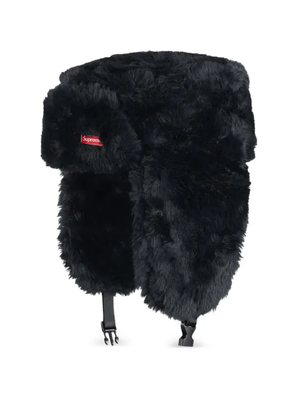 【Supreme】Ushanka Hat M/L Black Supreme-Faux-Fur-Ushanka-Hat-