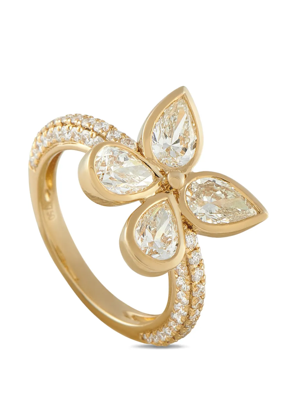 LB Exclusive diamond four-leaf ring - Oro