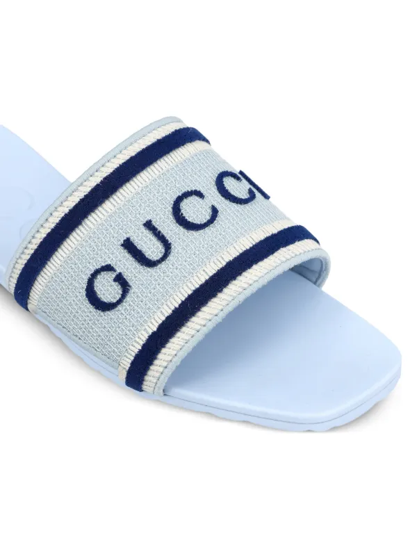 GUCCI 18SS STLIPE TAPE LOGO SANDALS サンダル Gucci logo-stripe Sandals | Blue | FARFETCH CA