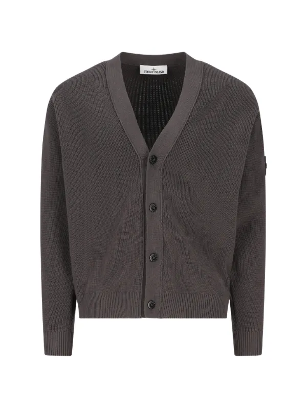 Stone Island リブニット カーディガン | グレー | FARFETCH JP