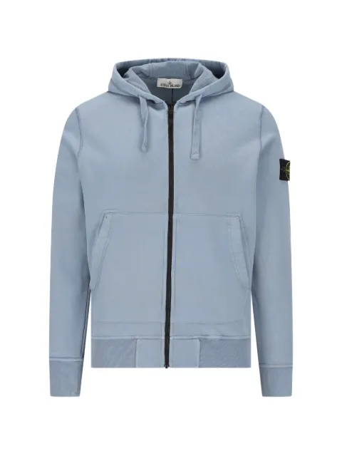 Stone Island hoodie de algodón con cierre