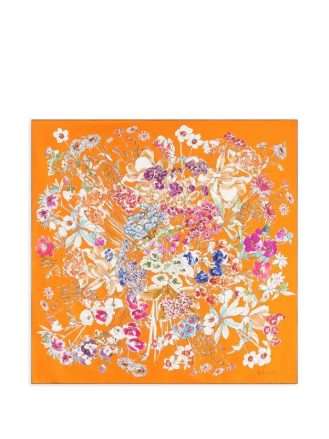 Gucci floral-pattern silk scarf