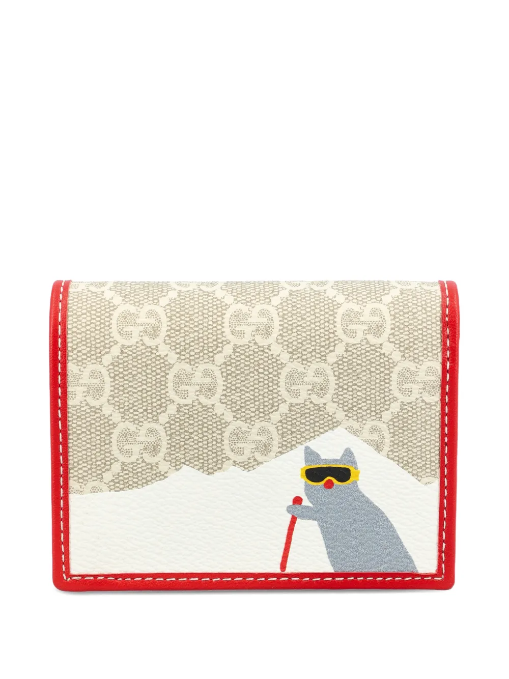 Gucci logo-pattern wallet - Beige