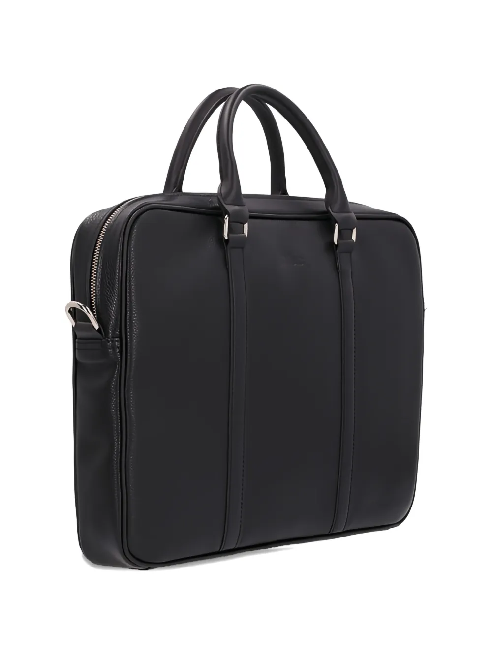 Longchamp Le Foulonn&eacute; textured top handle laptop bag - Zwart