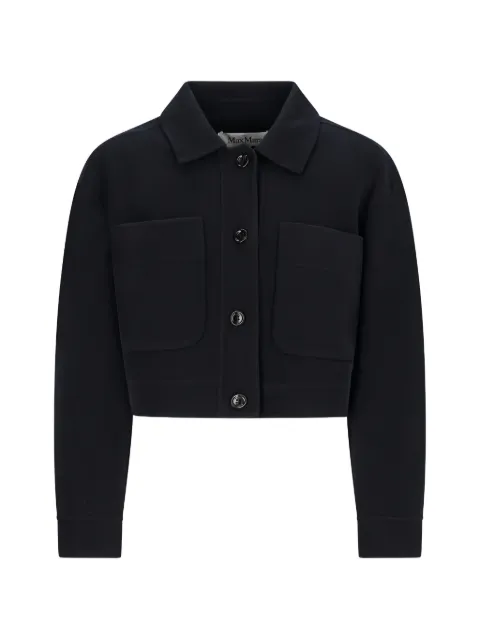 Max Mara Boxy-fit buttoned flap-pocket jacket
