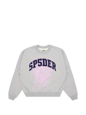 SP5DER Diffused Collegiate crew-neck Sweatshirt | Black | FARFETCH KW