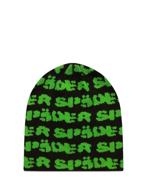 SP5DER logo-intarsia beanie hat