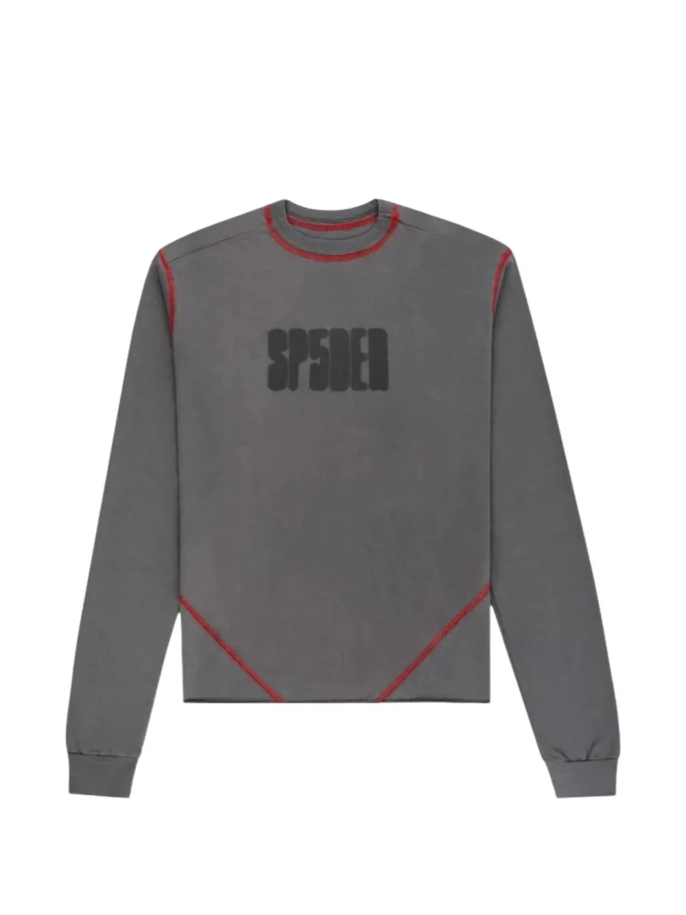 SP5DER contrast-stitch long-sleeved T-shirt - Grau