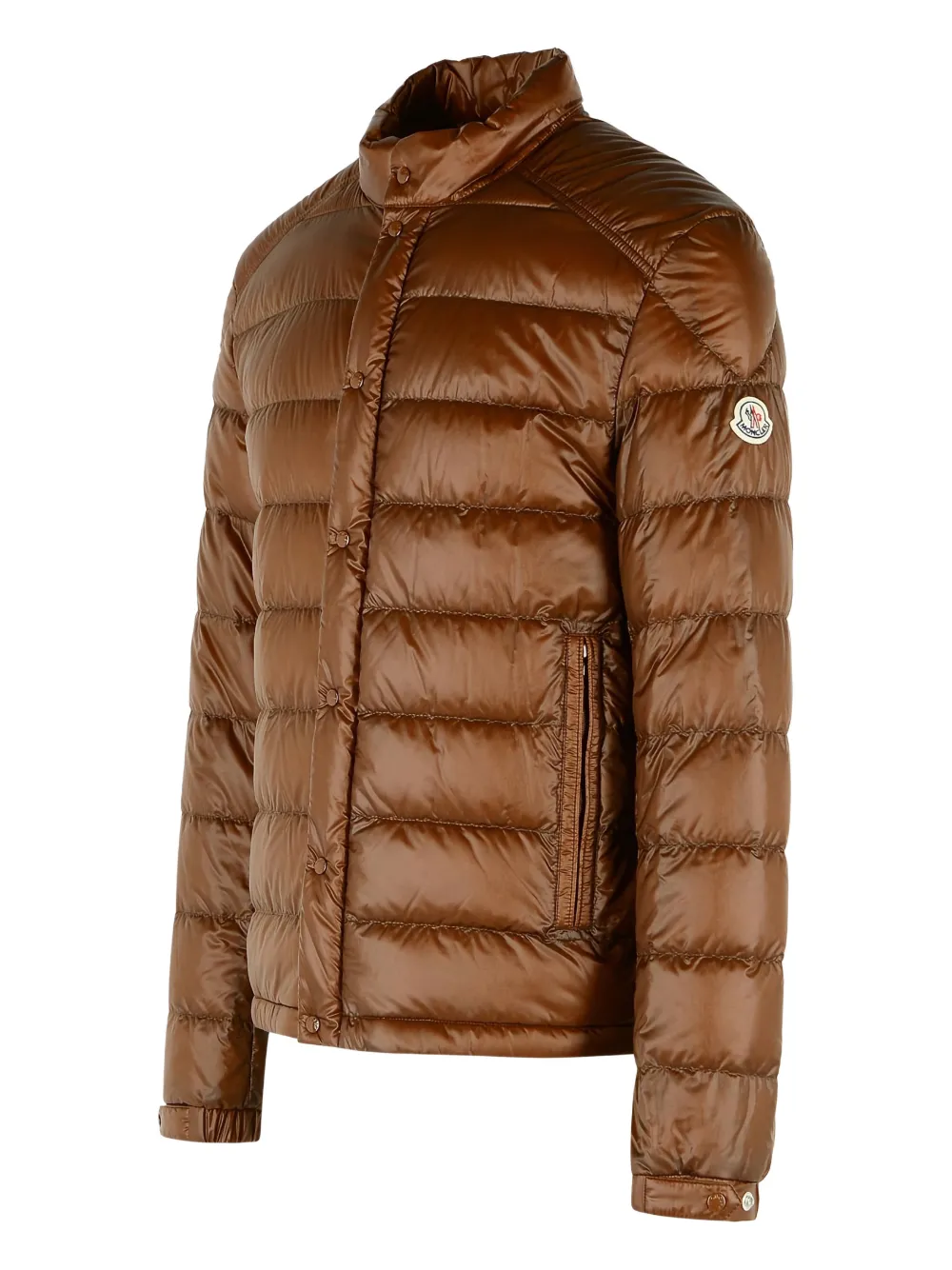 Moncler Selves gewatteerd jack met ronde hals Bruin