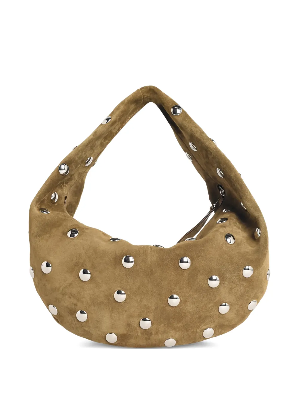 KHAITE scale pattern studded olivia shoulder bag - Toni neutri