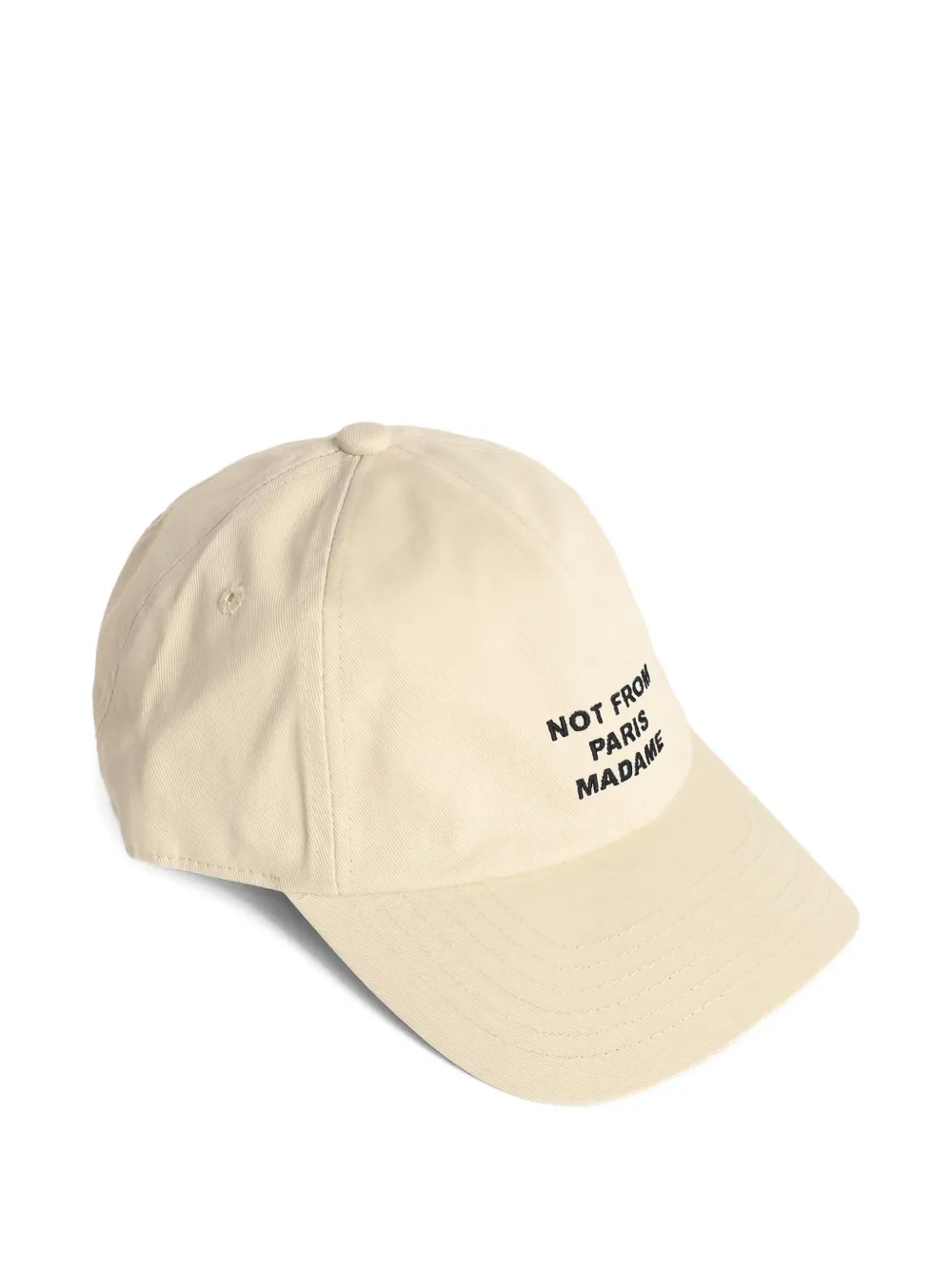 Dr&ocirc;le De Monsieur text-embroidered cap - Beige