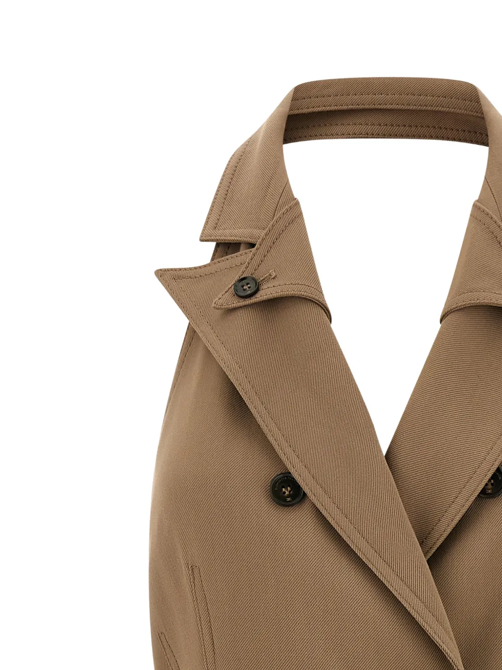Elisabetta Franchi Mini-jurk met ceintuur en dubbele rij knopen Bruin
