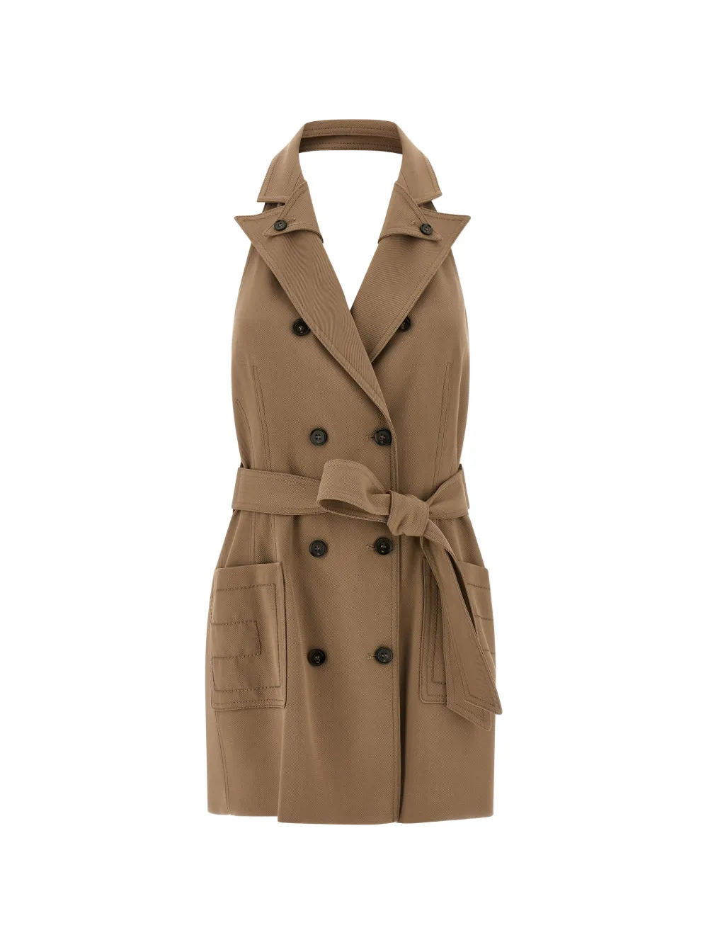 Elisabetta Franchi double-breasted belted mini dress - Marrone