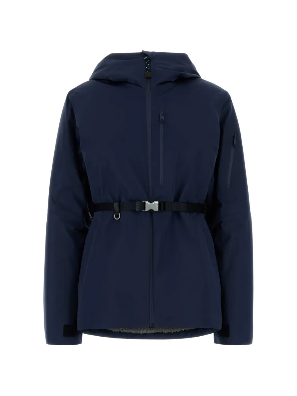 Prada hooded belted jacket - Blau