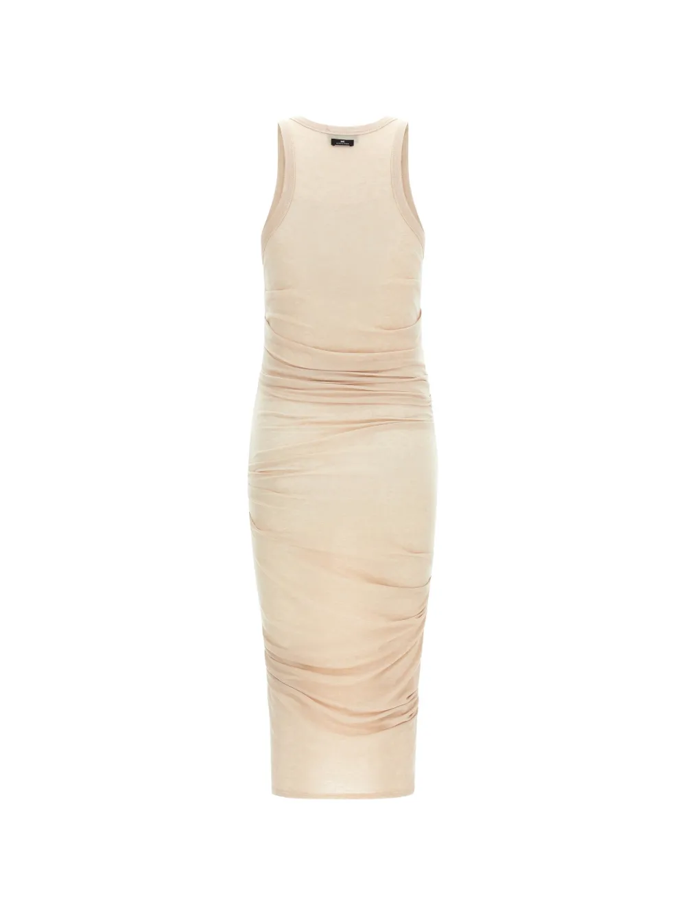 Elisabetta Franchi logo-embroidery draped midi dress - Beige