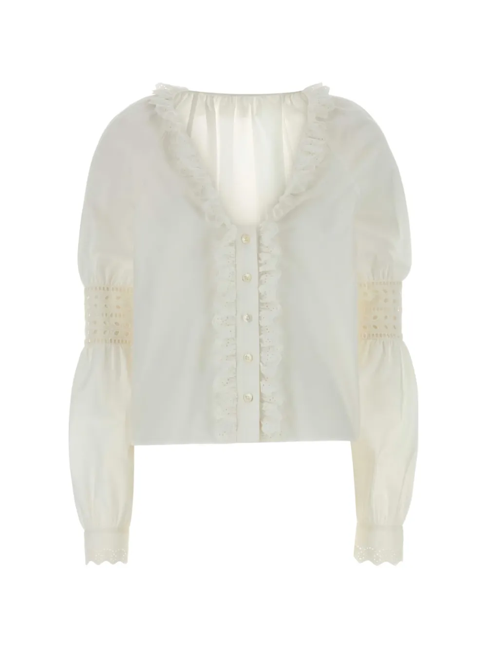 Alberta Ferretti ruffled poplin shirt - White