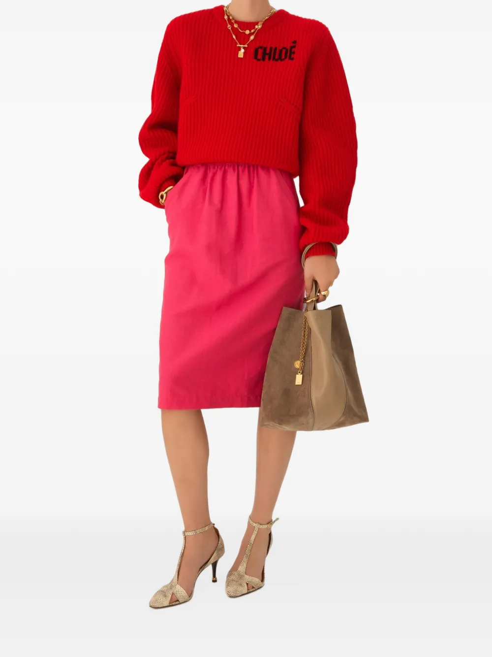 Chloé Shopper met vlakken Beige