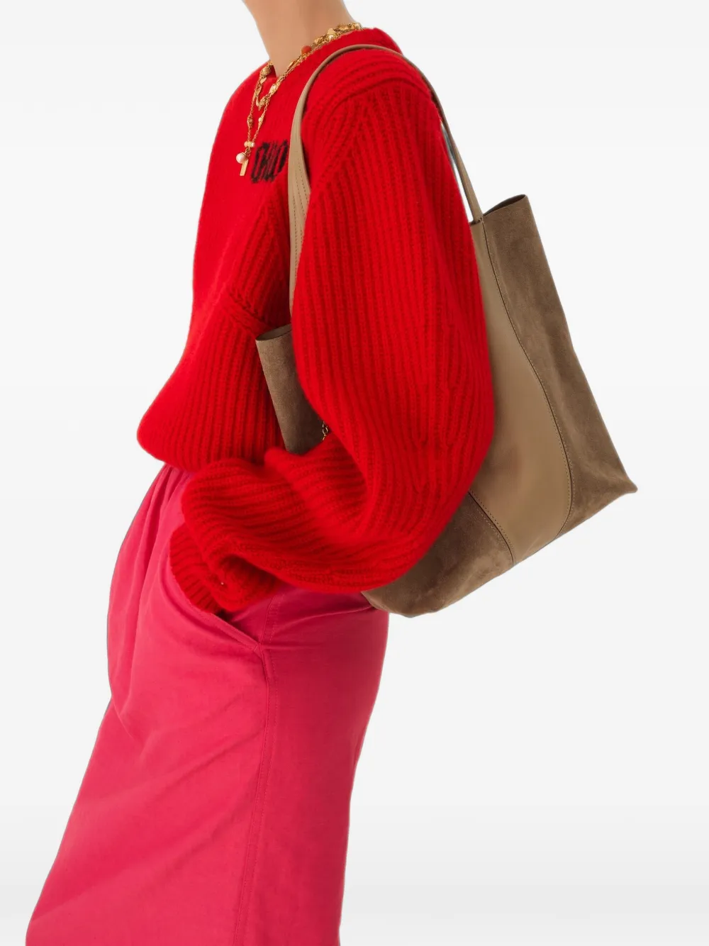 Chloé Shopper met vlakken Beige