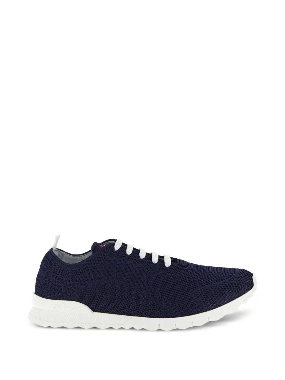 Kiton knitwear logo embroidery sneakers - Blu