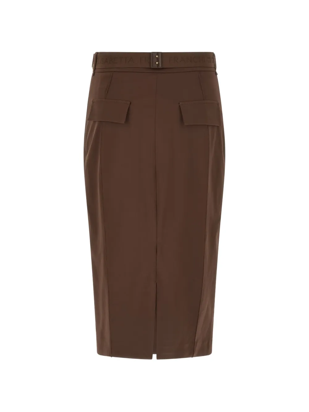 Elisabetta Franchi logo-plaque midi skirt - Bruin