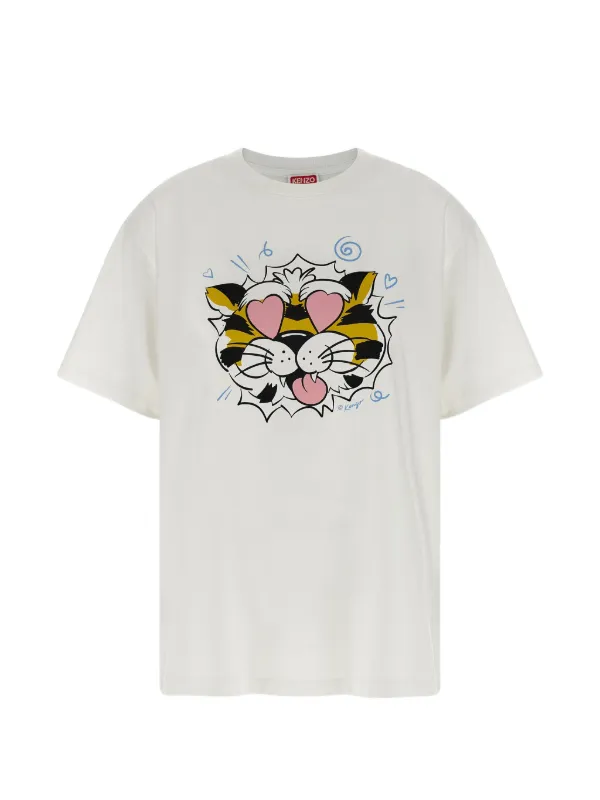 KENZO Tシャツ ホワイト タイガー Kenzo タイガープリント Tシャツ | ホワイト | FARFETCH JP