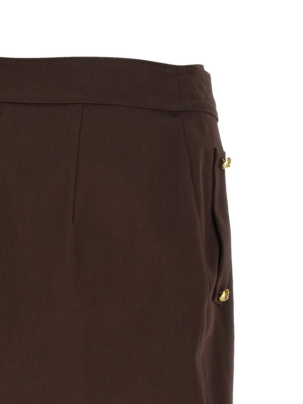 Asymmetrical Jewel-Button Mini Skirt