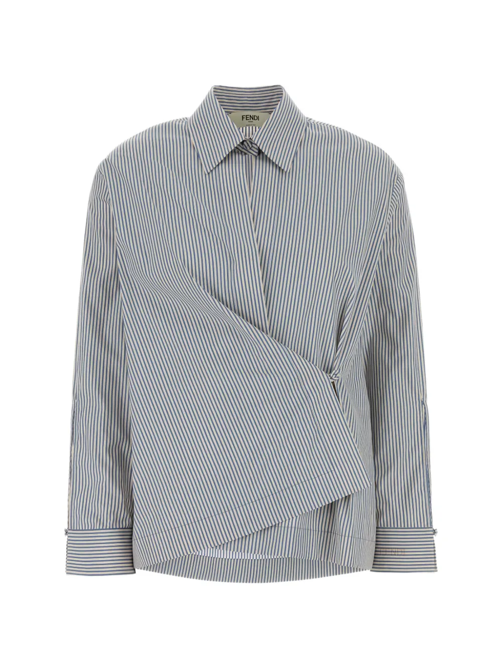FENDI Camicia a righe in popeline - Blu