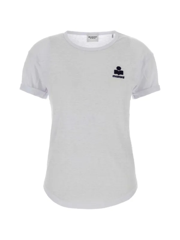 Marant Étoile Rolled-sleeve T-shirt in White