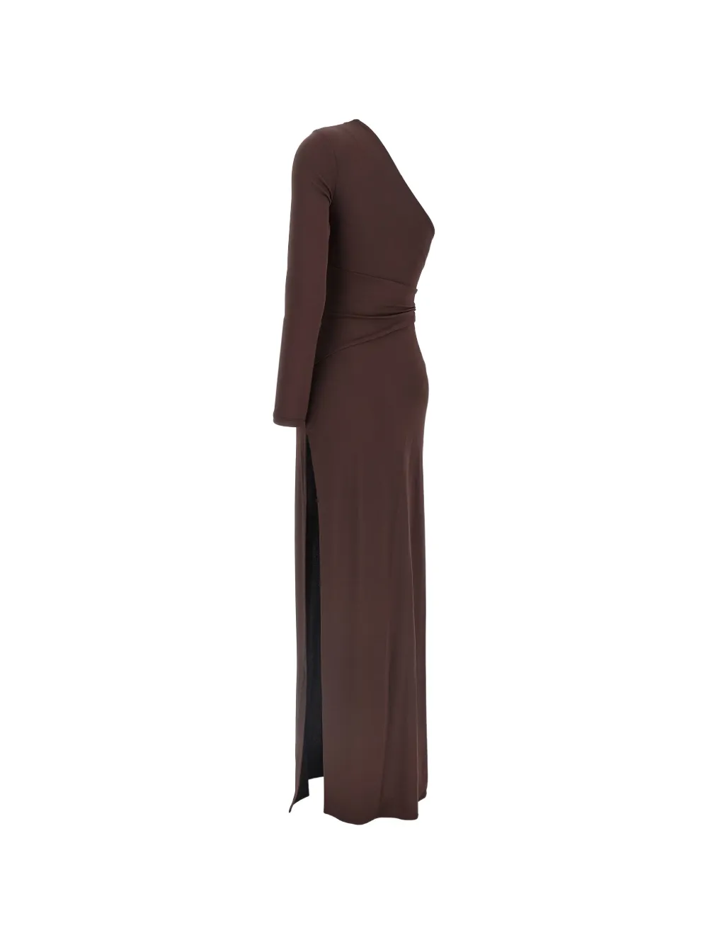 Elisabetta Franchi Red Carpet asymmetrische maxi-jurk Bruin