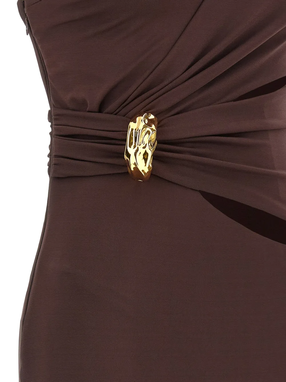 Elisabetta Franchi Red Carpet asymmetrische maxi-jurk Bruin