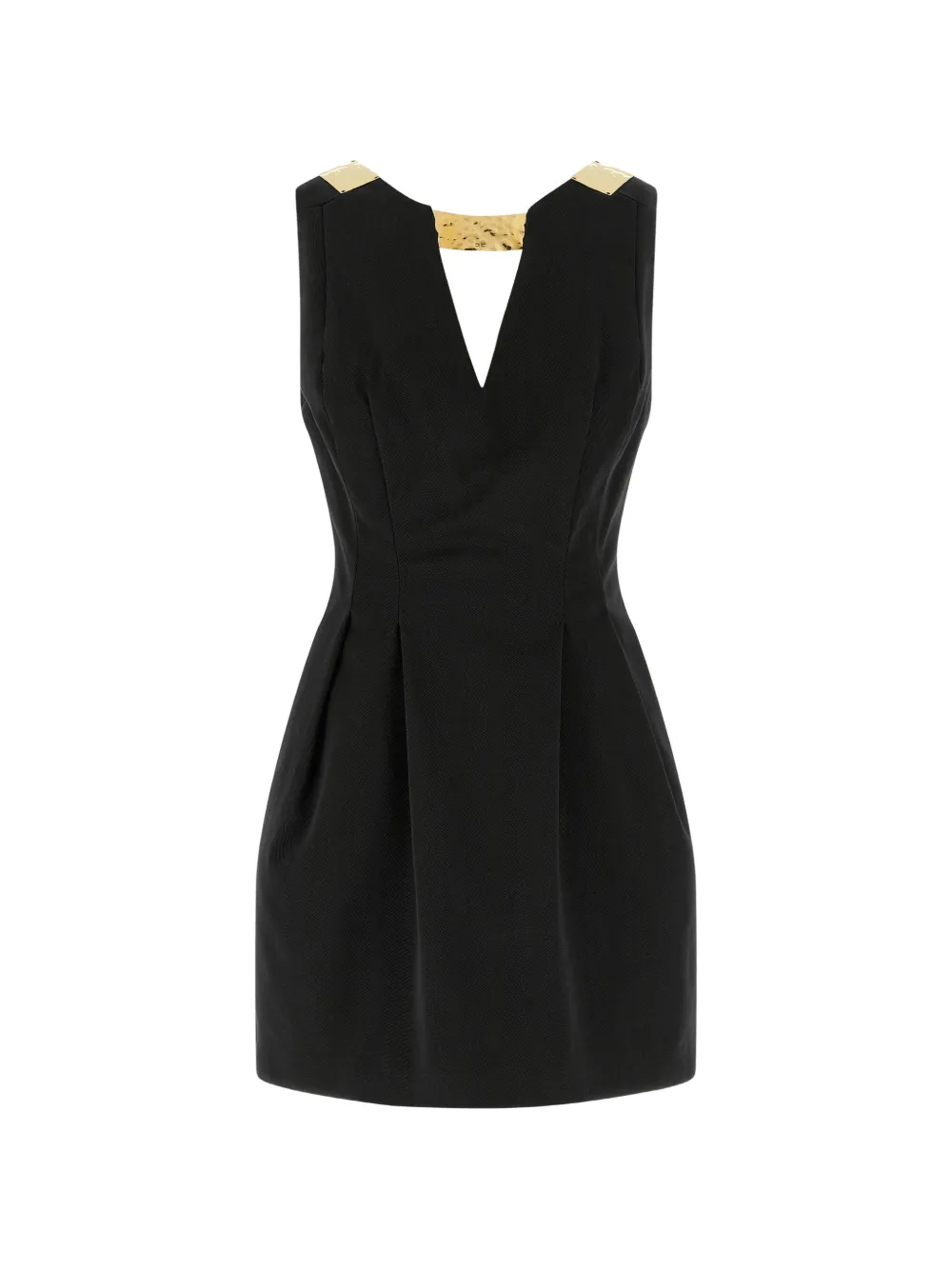 Elisabetta Franchi plaque V-neck mini dress - Nero