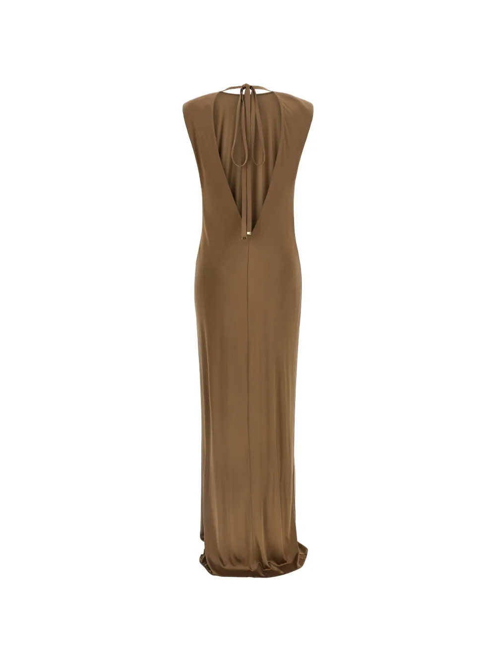 Elisabetta Franchi draped short-sleeve maxi dress - Bruin