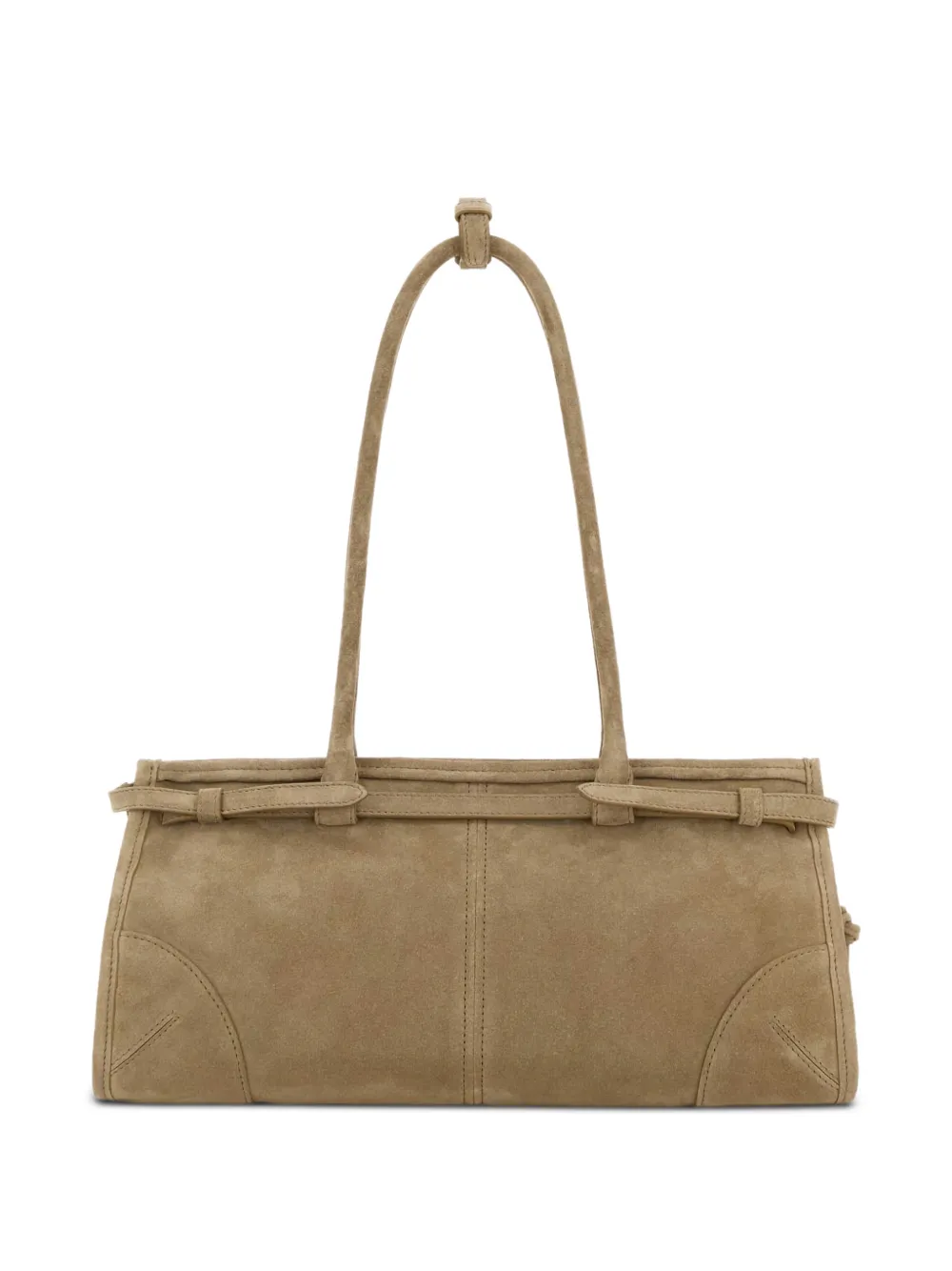 Prada Bonnie medium suède schoudertas Beige
