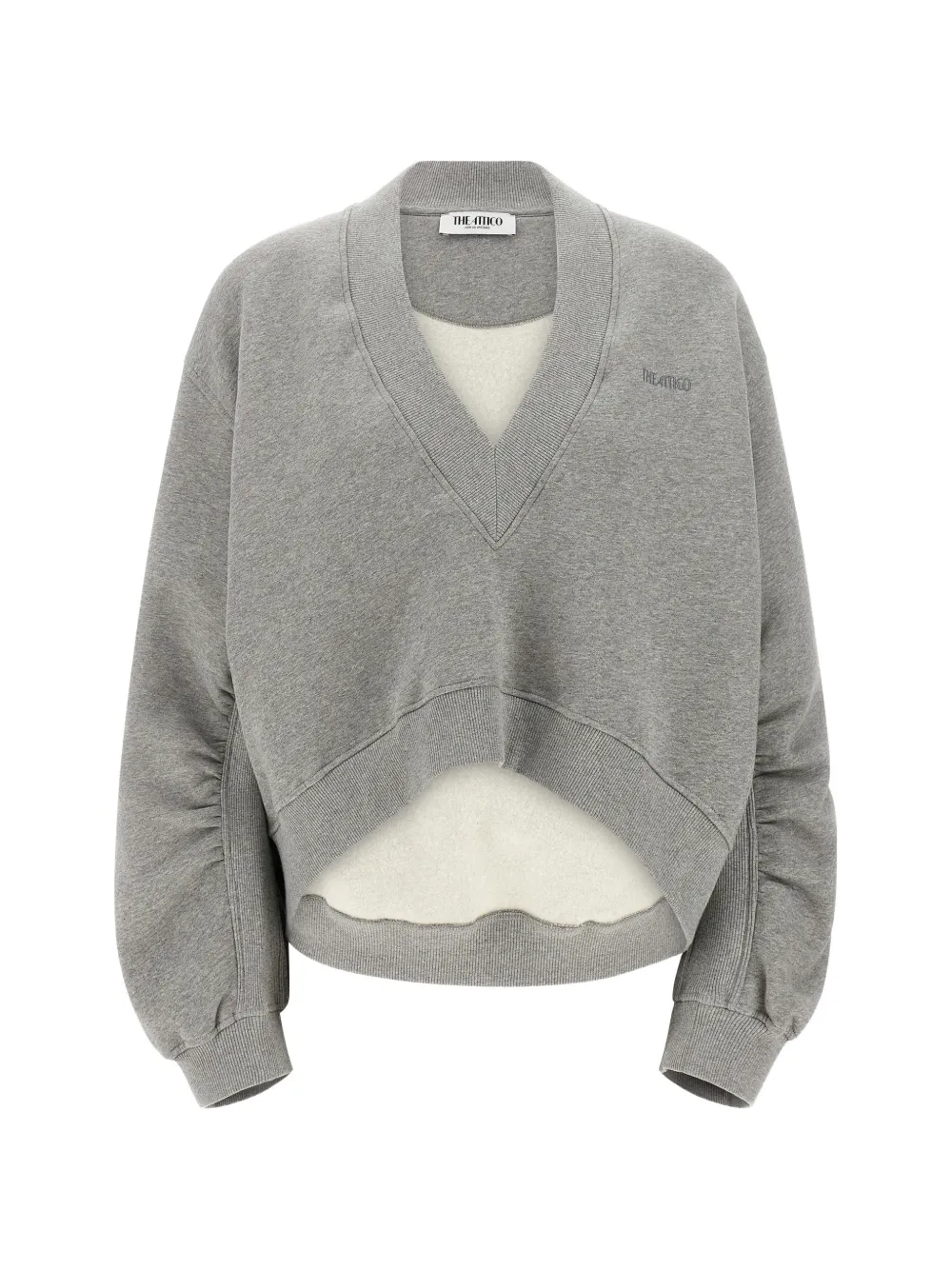 The Attico Felpa con scollo a V e logo - Grigio