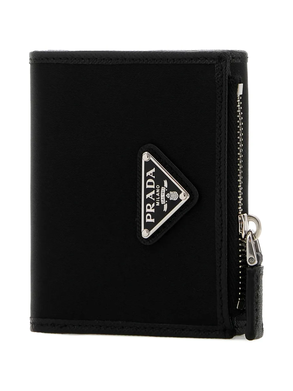 Prada Portemonnee met logo en rits Zwart