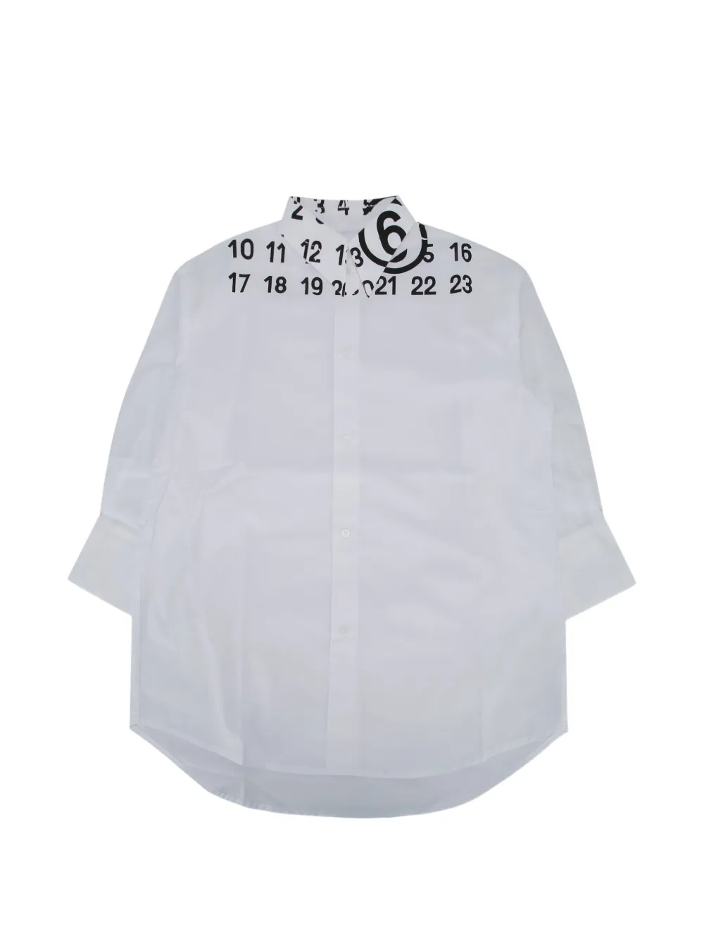 MM6 Maison Margiela Kids collared logo-print dress - Bianco