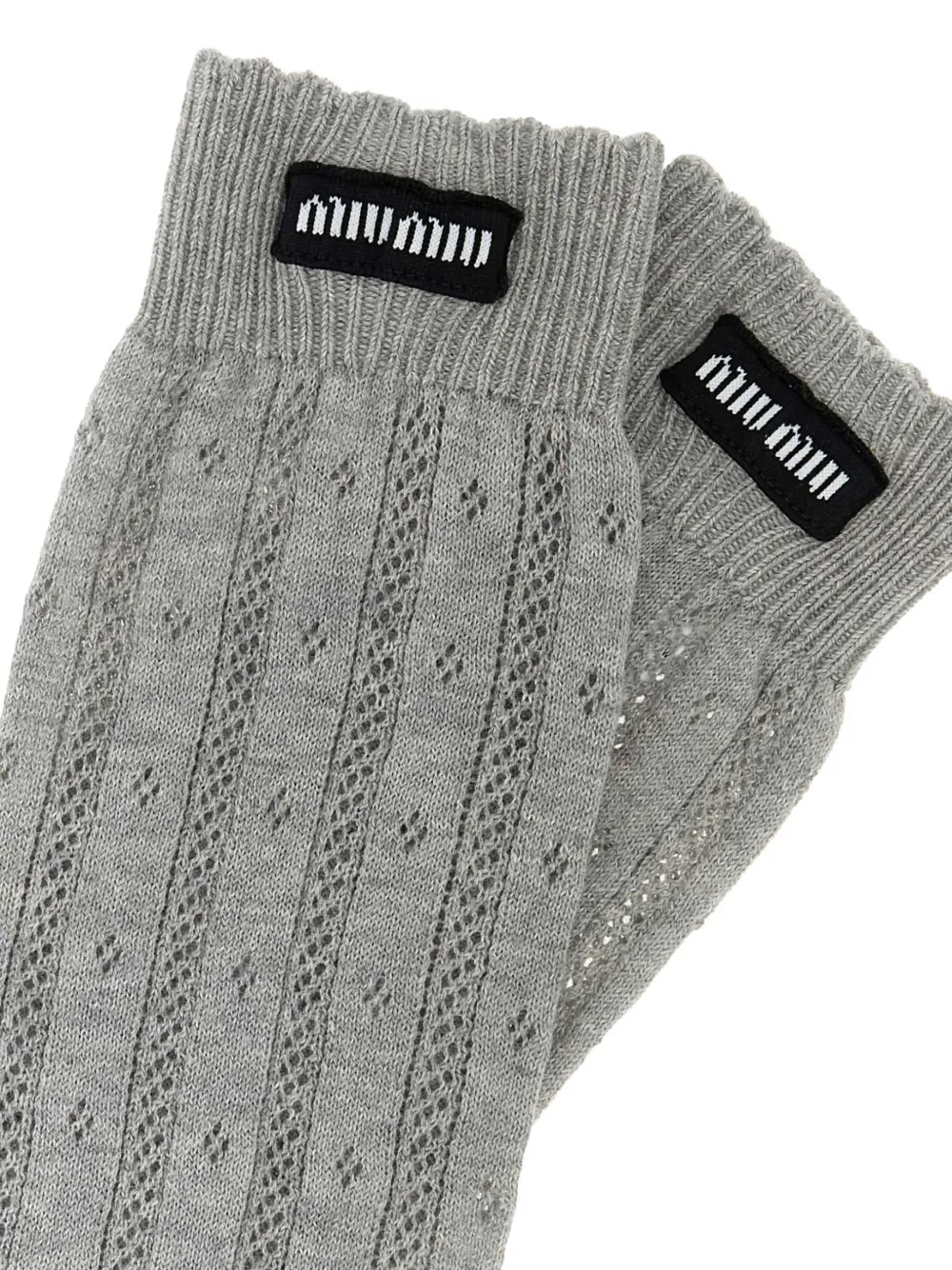  Miu Miu Calcetines De Algodón - Gris 