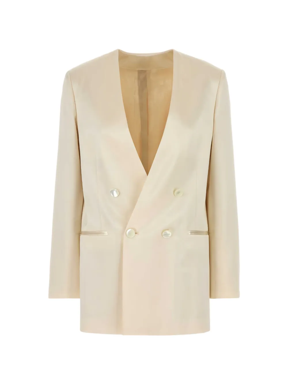 Alberta Ferretti satin double-breasted blazer - Nude