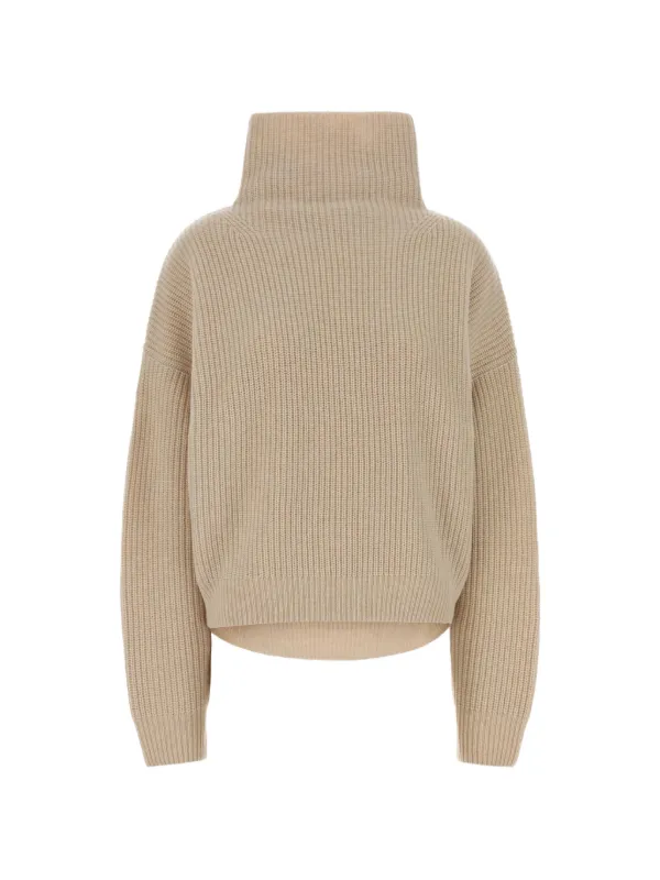 Isabel Marant Brooke Cashmere and Merinos Wool Sweater in Neutrals