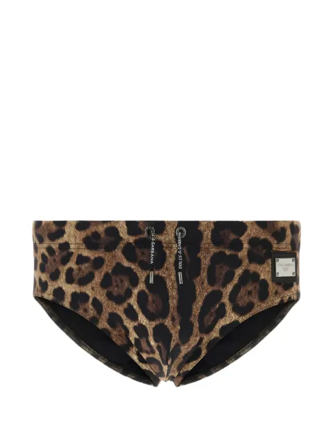 Dolce & Gabbana leopard-print swim briefs