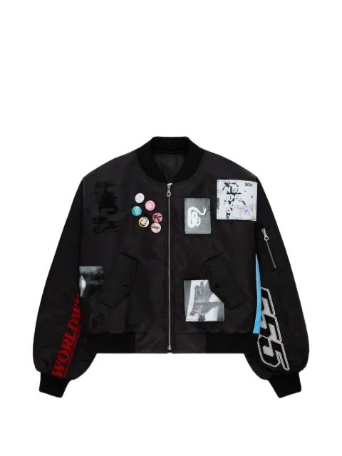 SP5DER Vet patched bomber jacket