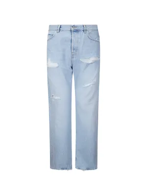 ICON DENIM フェイデッド ストレートジーンズ | ブルー | FARFETCH JP